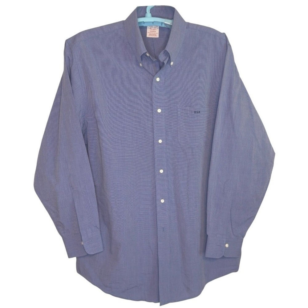 Brooks Brothers Mens Madison Oxford No Iron Supima Cotton Blue Preppy 16.5-34